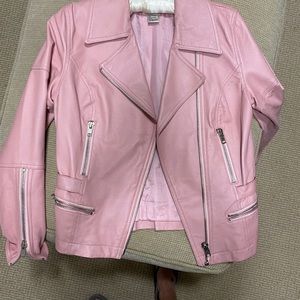 Pink leather jacket